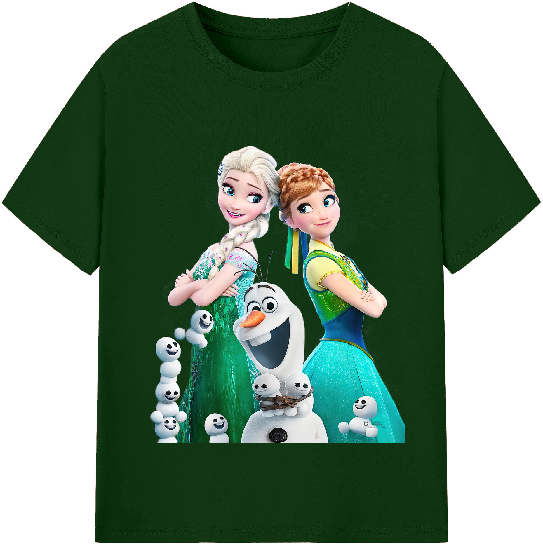 （画像用） アナと雪の女王 アンナ エルサ Frozen Anna Elsa 綿100％半袖Tシャツ（フロントプリント）